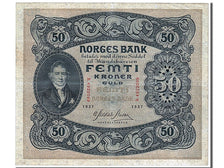 Banknot, Norwegia, 50 Kroner, 1937, AU(55-58)