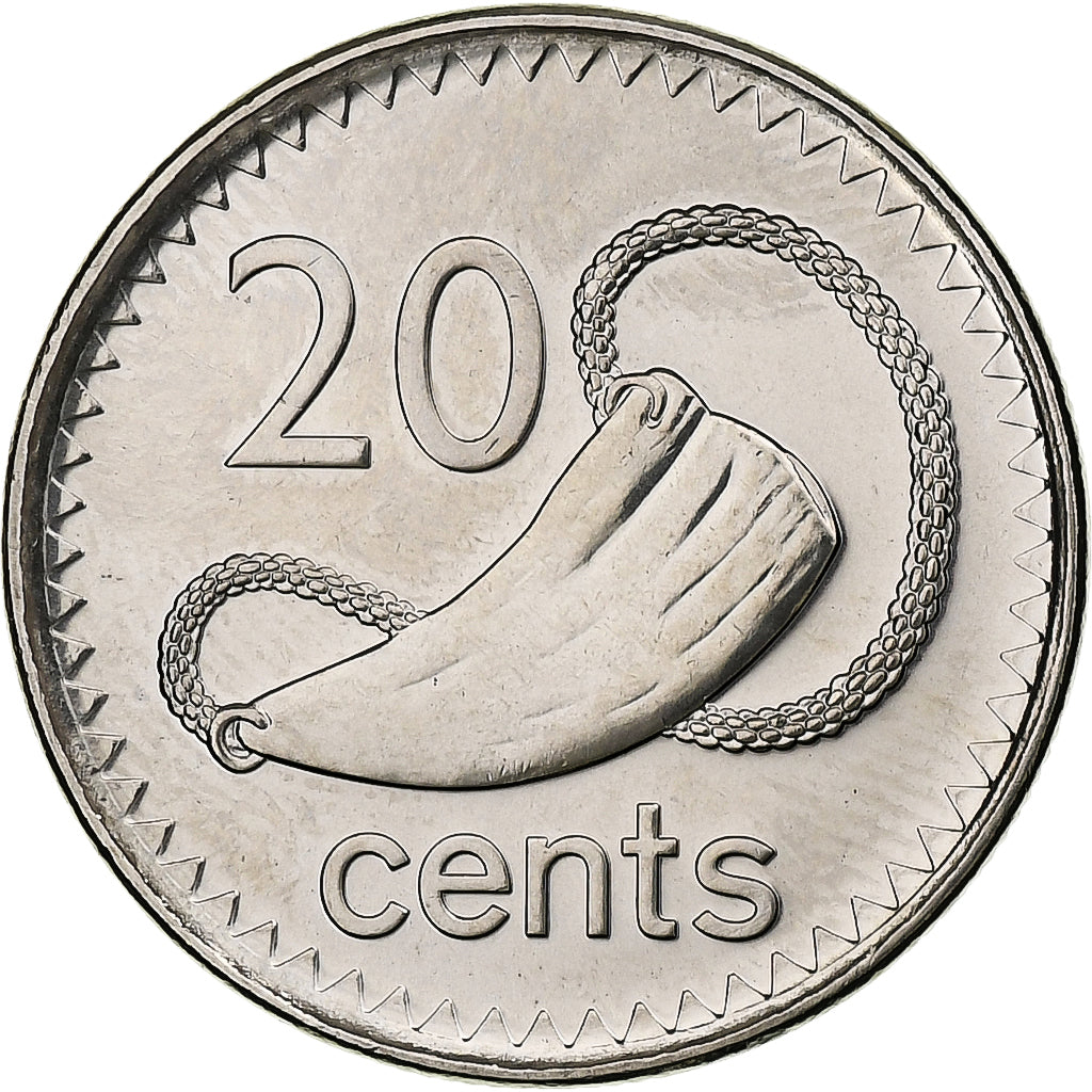 Fiji, Elizabeth II, 20 Cents, 2009, Nickel plated steel, MS(63), KM:121