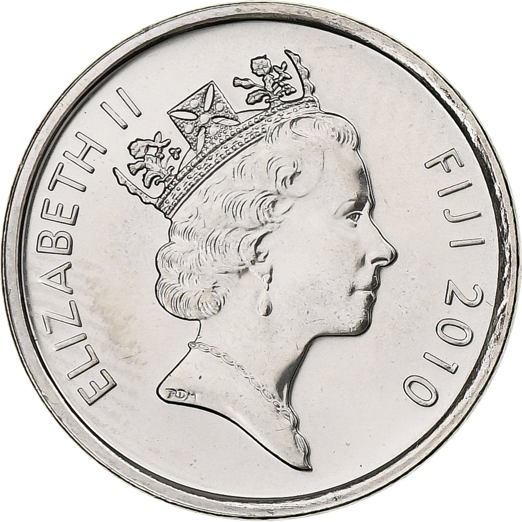 Fiji, Elizabeth II, 5 Cents, 2010, Níquel chapado en acero, SC, KM:119