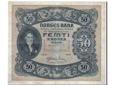 Norway, 50 Kroner, 1937, KM #9d, AU(55-58), B