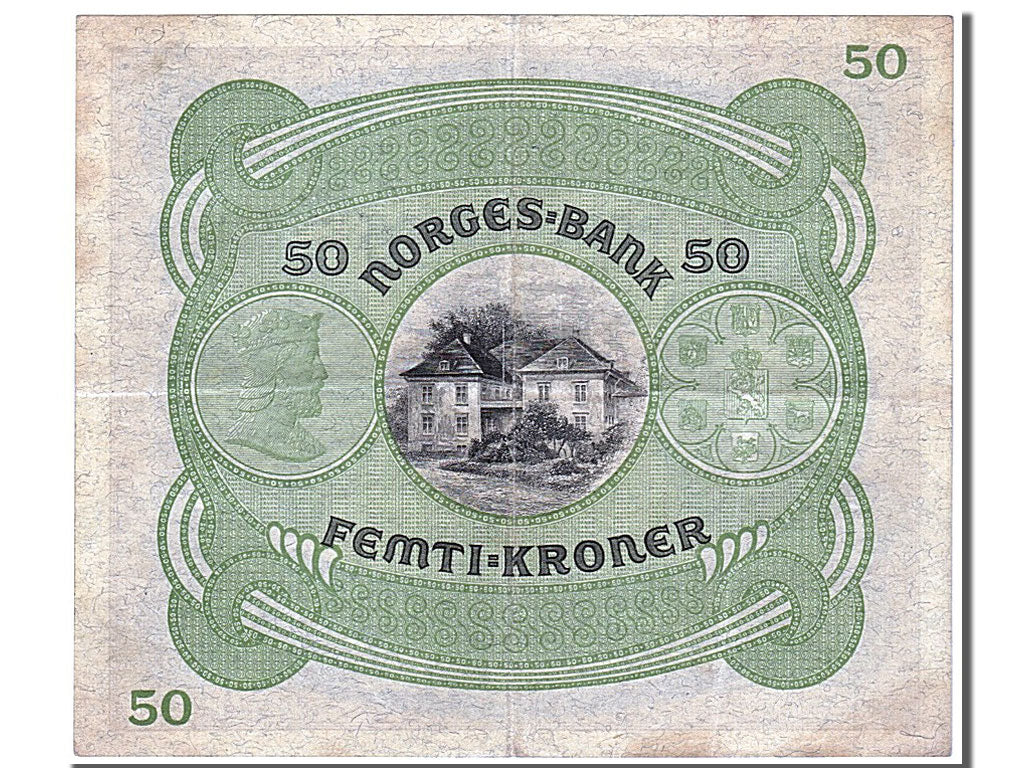 Norway, 50 Kroner, 1937, KM #9d, AU(55-58), B