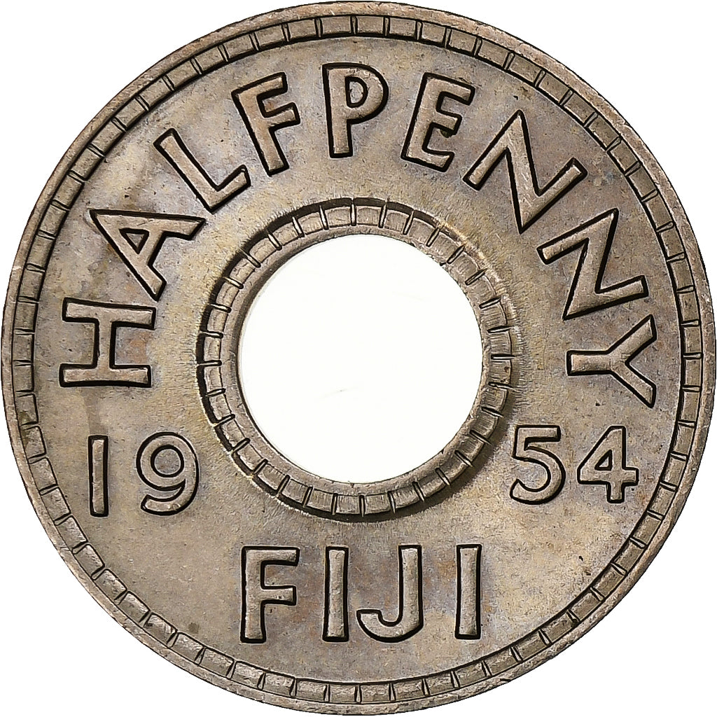 Fiji, Elizabeth II, 1/2 Penny, 1954, Copper-nickel, MS(63), KM:20