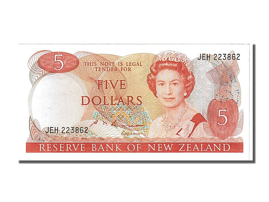New Zealand, 5 Dollars, 1985, KM #171b, UNC(63), JEH