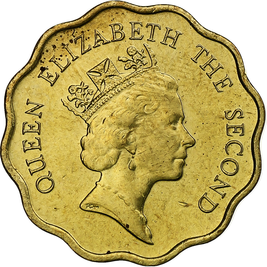 Hong Kong, Elizabeth II, 20 Cents, 1990, Níquel - latón, SC, KM:59