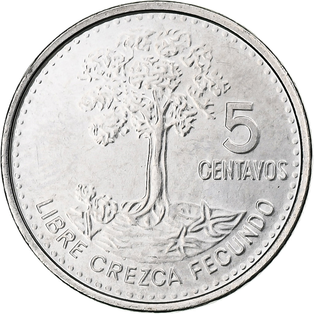 Guatemala, 5 Centavos, 2010, Miedź-Nikiel, MS(63), KM:276.6