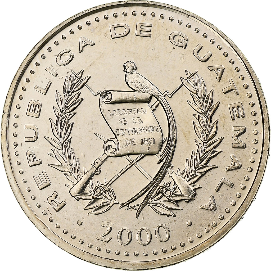 Guatemala, 25 Centavos, 2000, Kupfer-Nickel, UNZ, KM:278.6