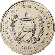 Guatemala, 25 Centavos, 2000, Cobre-níquel, MS(63), KM:278.6