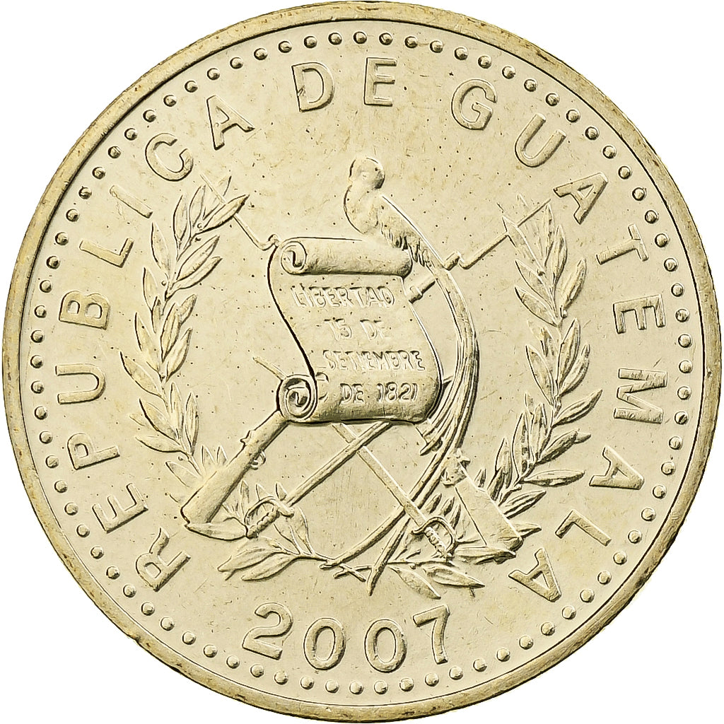 Guatemala, 50 Centavos, 2007, Nickel-brass, MS(63), KM:283