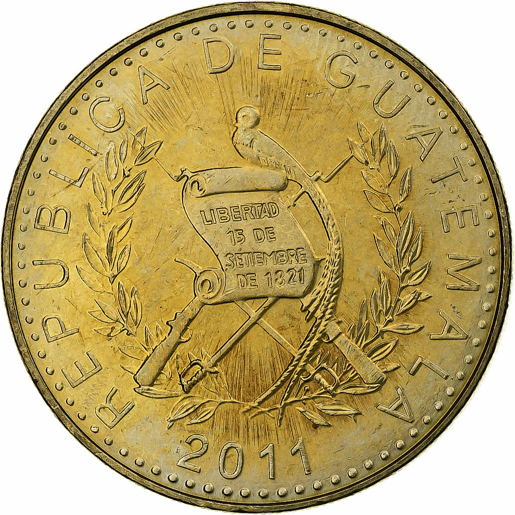 Guatemala, Quetzal, 2011, Nickel-brass, MS(63), KM:284