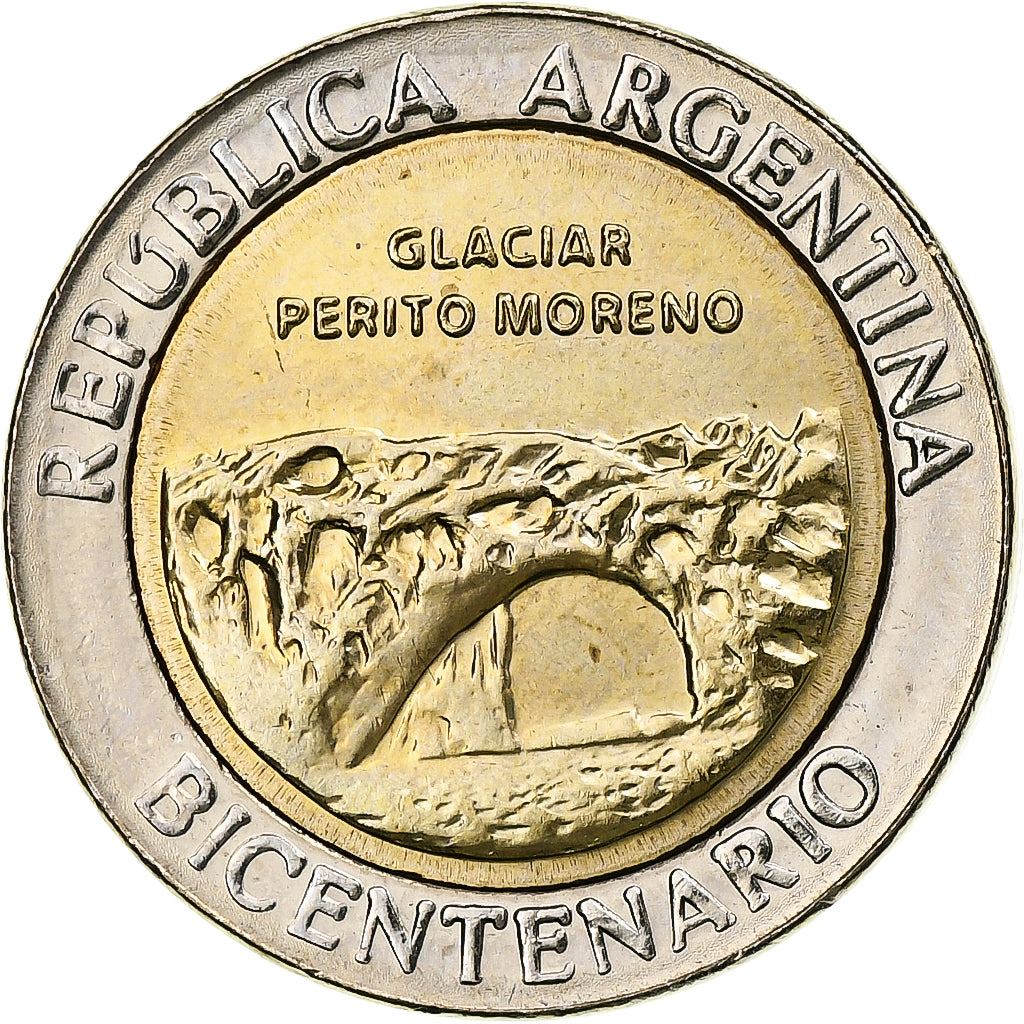 Argentina, Peso, Glaciar Perito Moreno, 2010, Bimetaliczny, MS(63), KM:160