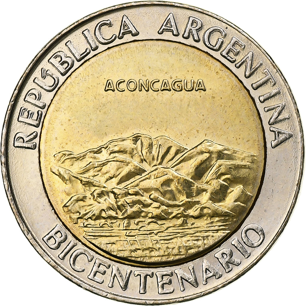 Argentina, Peso, Aconcagua, 2010, Bimetaliczny, MS(63), KM:160