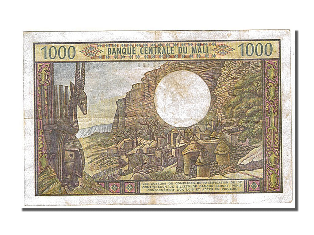 Mali, 1000 Francs, 1970, KM #13d, AU(55-58), X