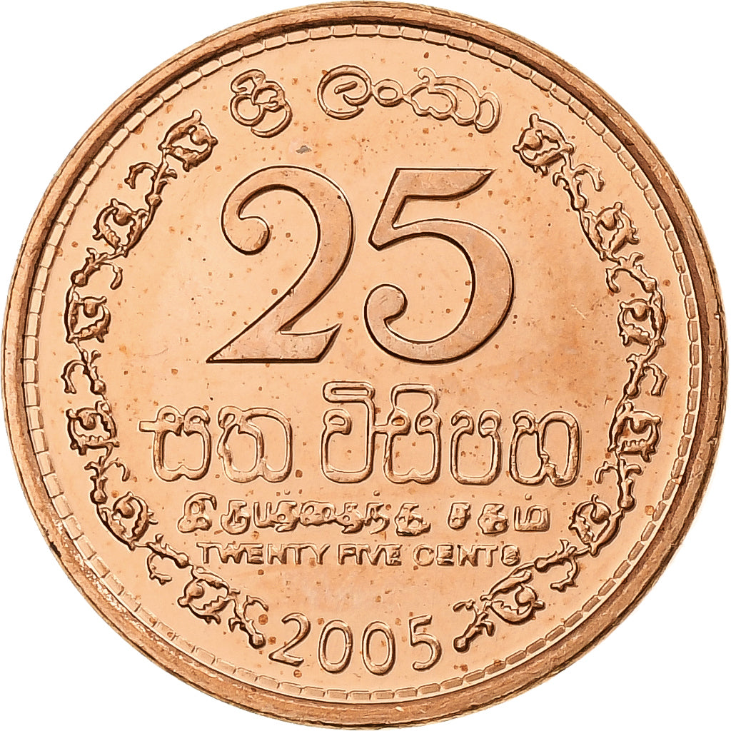 Sri Lanka, 25 Cents, 2005, Copper Plated Steel, MS(63), KM:141.2b