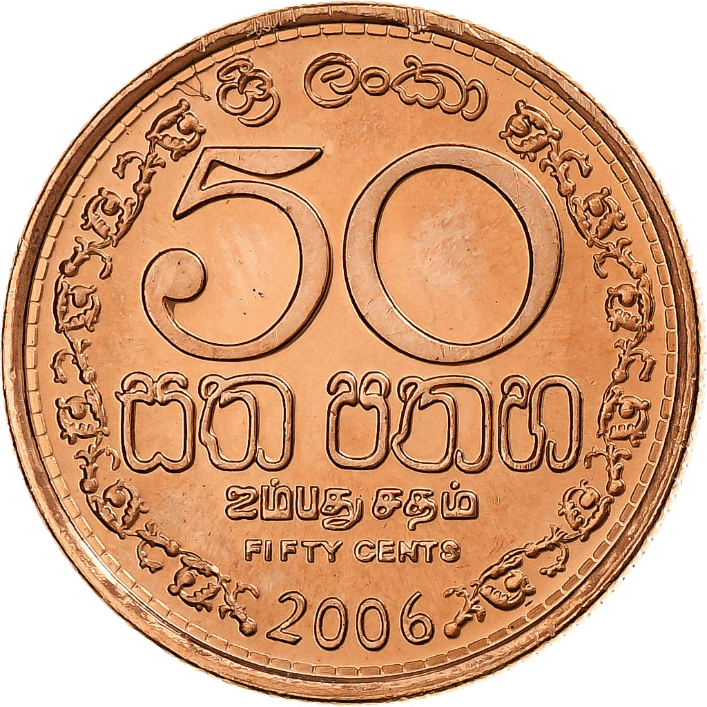Sri Lanka, 50 Cents, 2006, Copper Plated Steel, MS(63), KM:135.2b