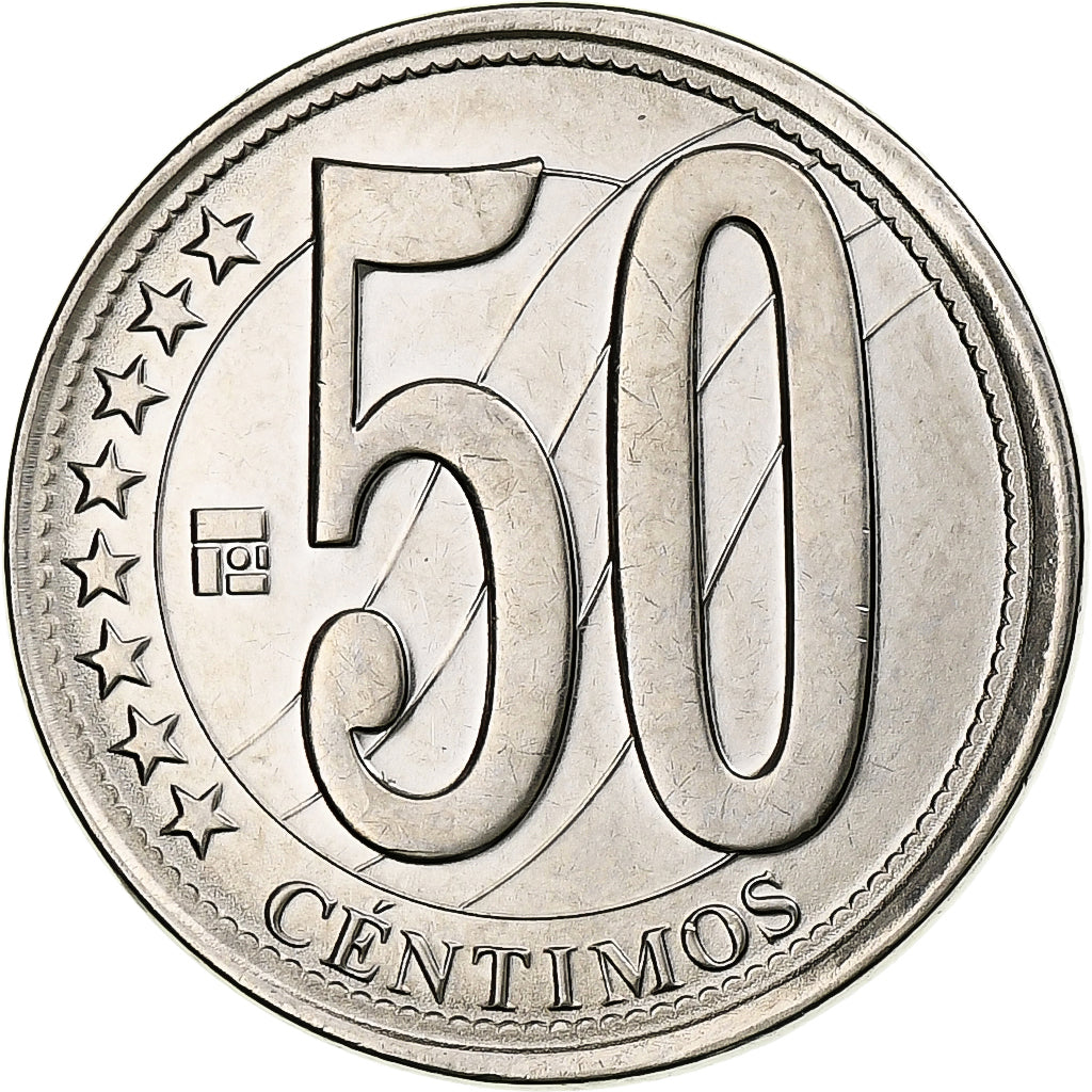 Venezuela, 50 Centimos, 2007, Maracay, Nickel plated steel, UNZ, KM:92