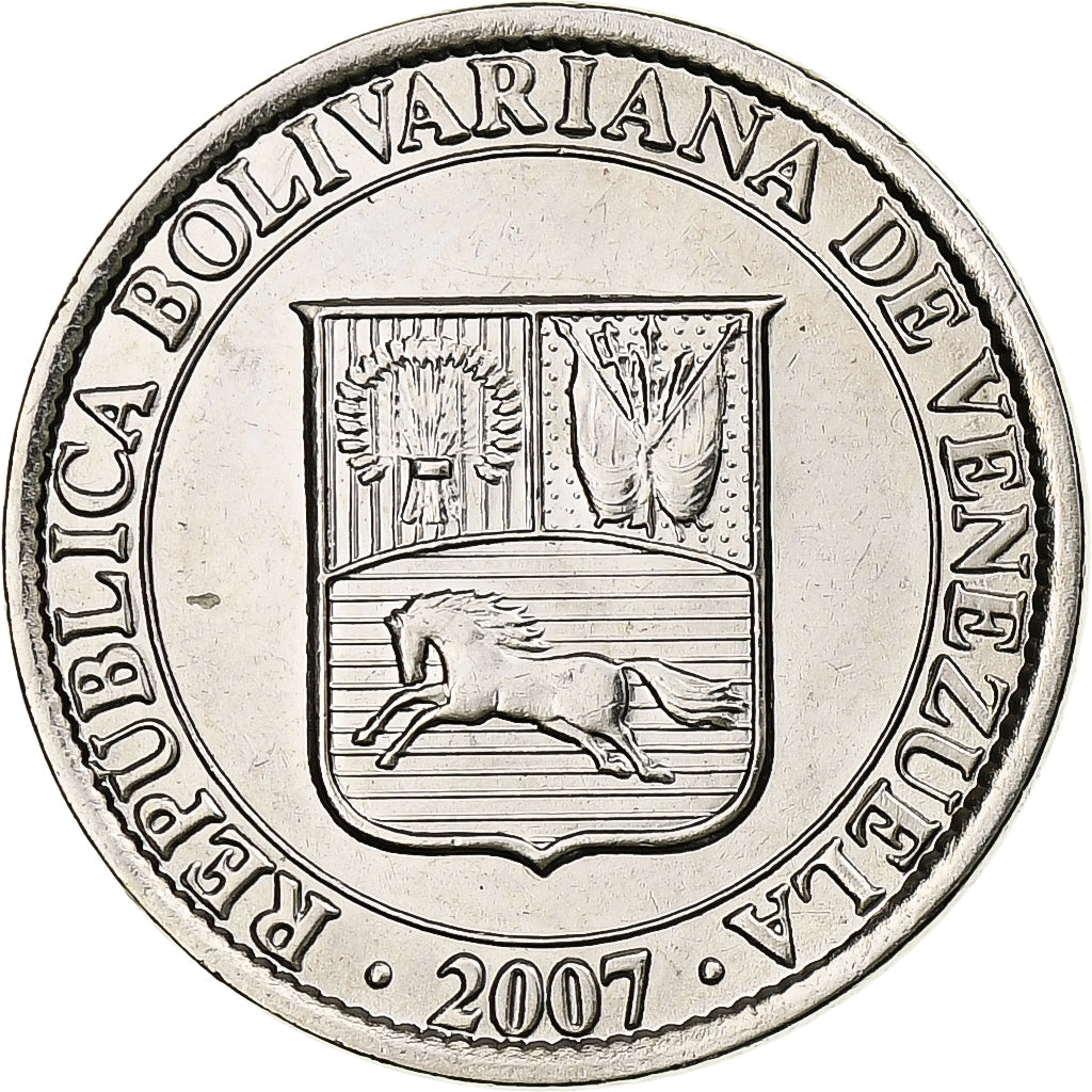 Venezuela, 25 Centimos, 2007, Maracay, Nickel plated steel, UNZ, KM:91