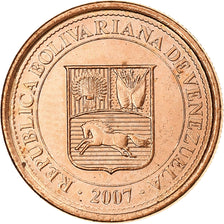 Venezuela, Centimo, 2007, Maracay, Copper Plated Steel, MS(63), KM:87
