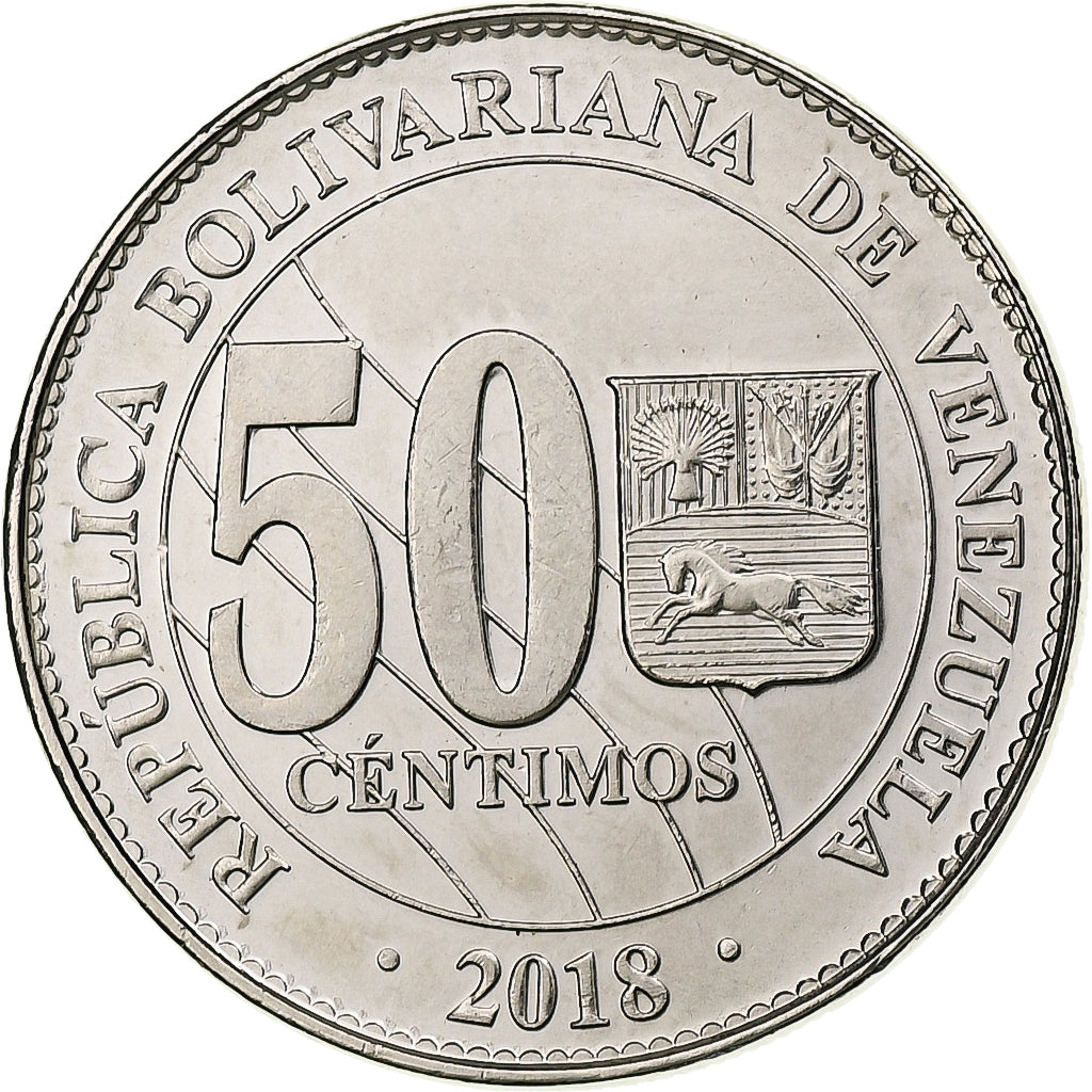 Venezuela, 50 Centimos, 2018, Maracay, Nickel plaqué acier, SPL