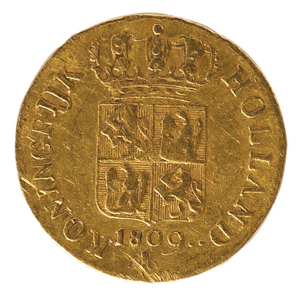 Netherlands, Ducat, 1809, Utrecht, KM #38, EF(40-45), Gold, 3.50