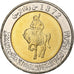 Libia, 1/2 Dinar, 2004, Bimetaliczny, MS(63), KM:27