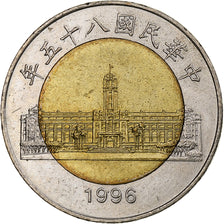 CHINA TAIWAN, 50 Yuan, 1996, Bimetallic, SUP