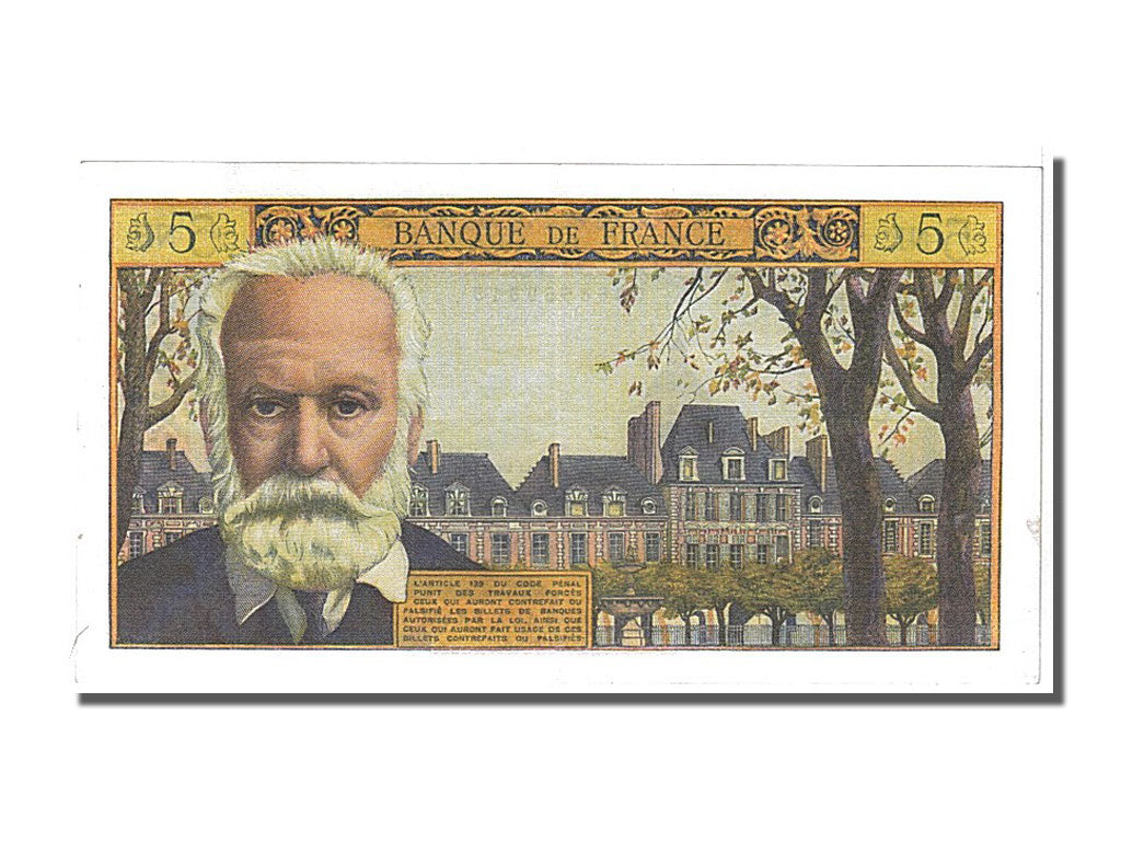 Geldschein, Frankreich, 5 Nouveaux Francs, 5 NF 1959-1965 ''Victor Hugo'', 1965
