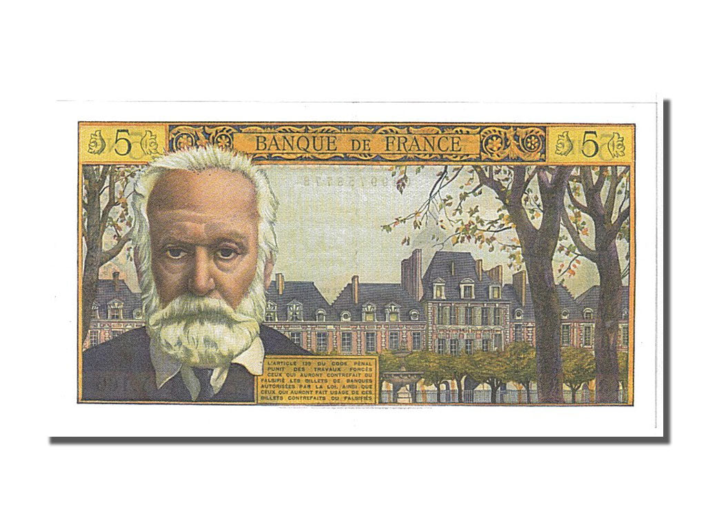 Banconote, Francia, 5 Nouveaux Francs, 5 NF 1959-1965 ''Victor Hugo'', 1965