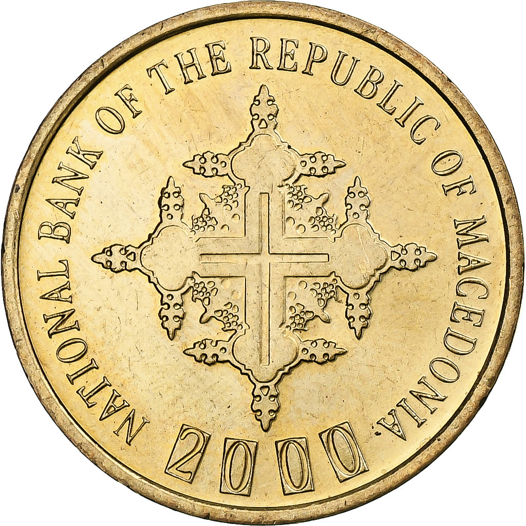Macedonia, Denar, 2000, Brązowy, MS(63), KM:27