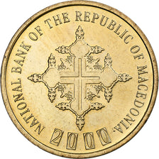 Macedonia, Denar, 2000, Brązowy, MS(63), KM:27