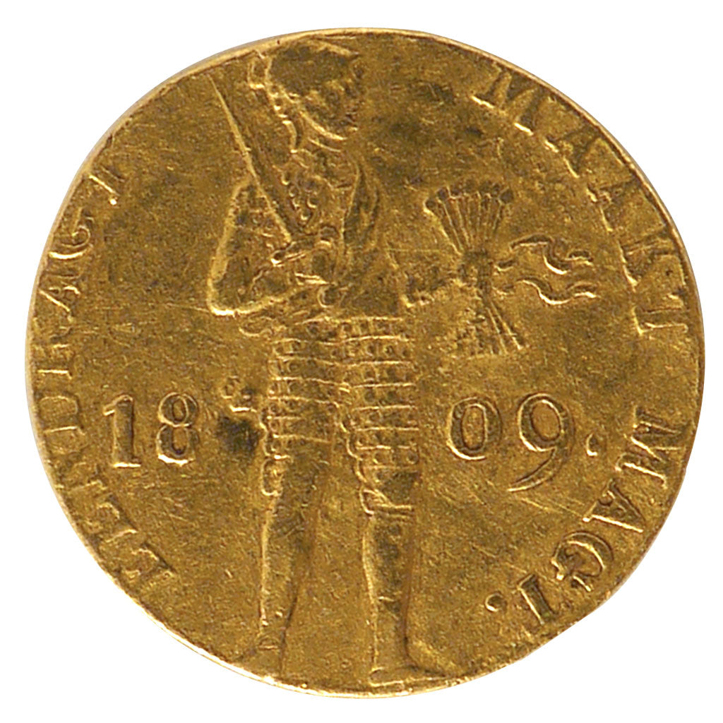 Netherlands, Ducat, 1809, Utrecht, KM #38, EF(40-45), Gold, 3.40