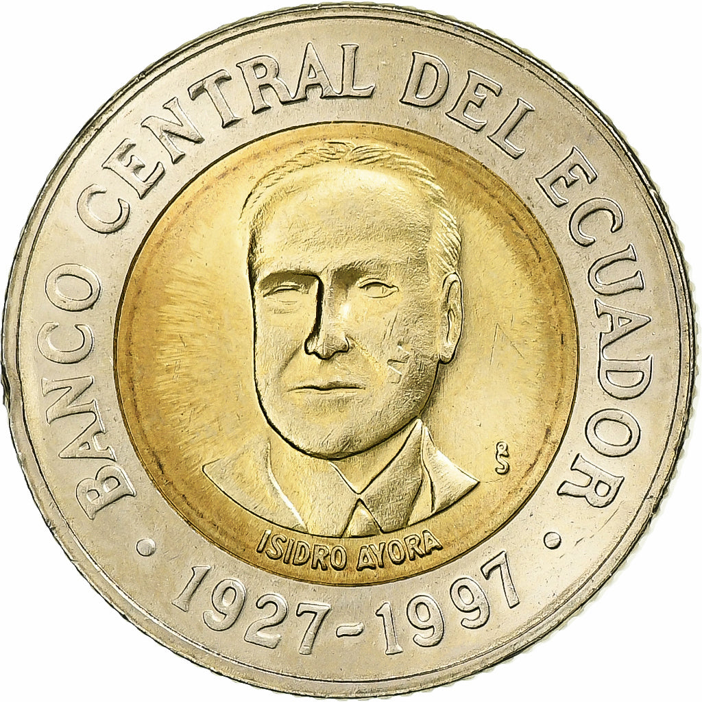 Ekwador, 500 Sucres, 1997, Bimetaliczny, MS(63), KM:102