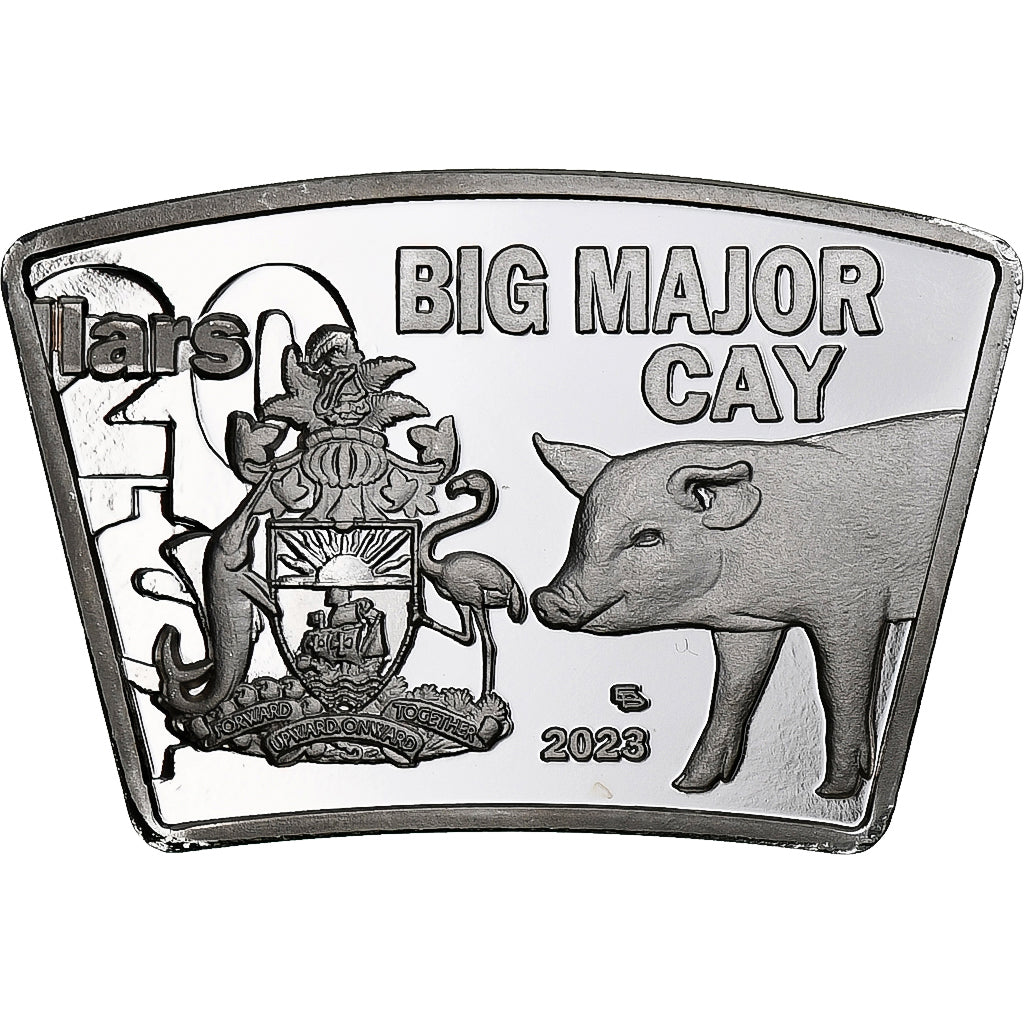 Bahamas, 20 Dollars, 2023, Fantasy coinage, Silver plated copper-nickel, MS(63)