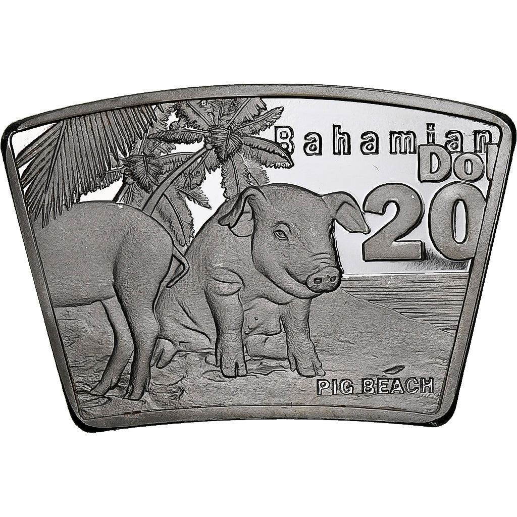 Bahamas, 20 Dollars, 2023, Fantasy coinage, Silver plated copper-nickel, MS(63)