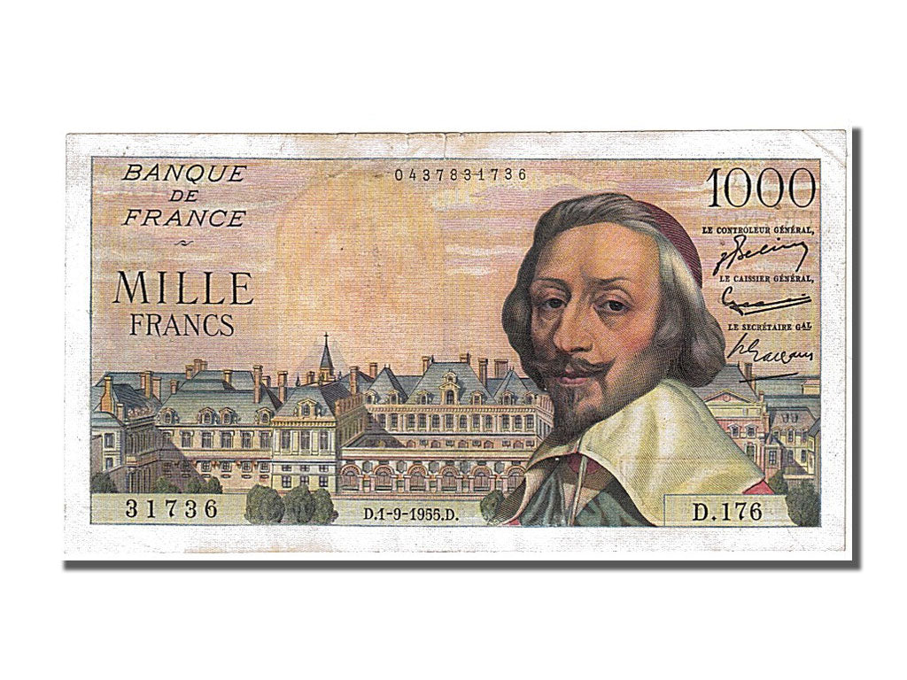 Billet, France, 1000 Francs, 1 000 F 1953-1957 ''Richelieu'', 1955, 1955-09-01