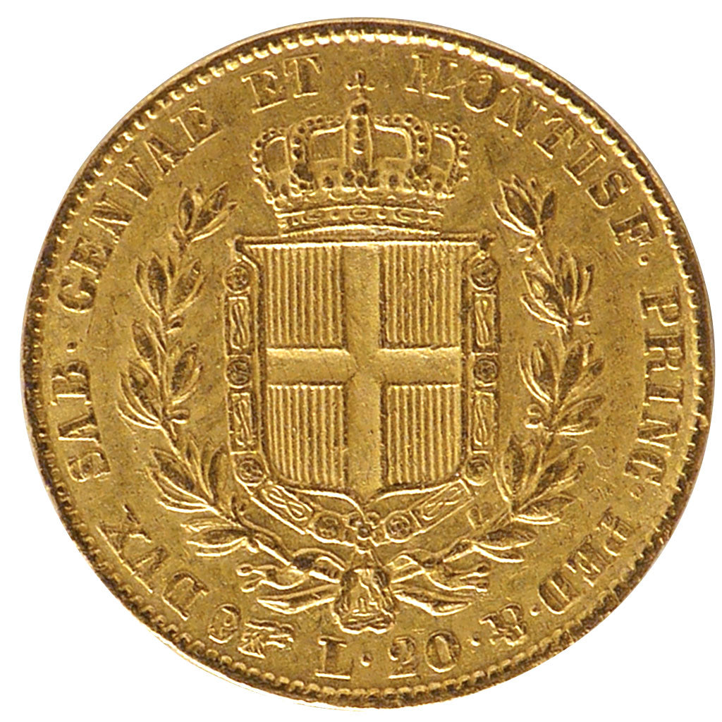 Charles Albert (1891-1849), Italie, 20 Lire Tête d'Aigle