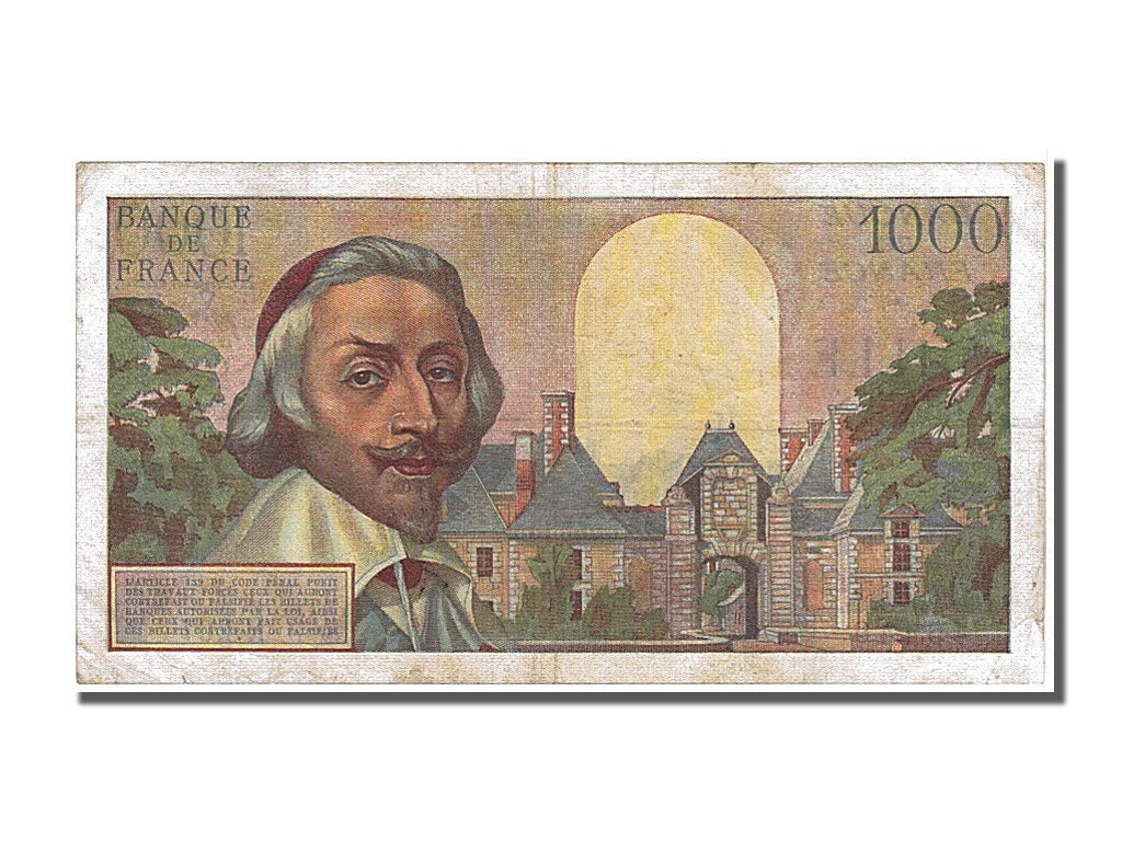 Banknote, France, 1000 Francs, 1 000 F 1953-1957 ''Richelieu'', 1955
