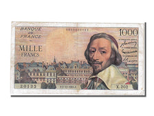 France, 1000 Francs, 1 000 F 1953-1957 ''Richelieu'', 1955, KM #134a,...