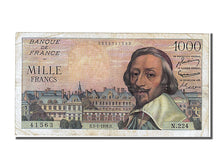 Billete, Francia, 1000 Francs, 1 000 F 1953-1957 ''Richelieu'', 1956
