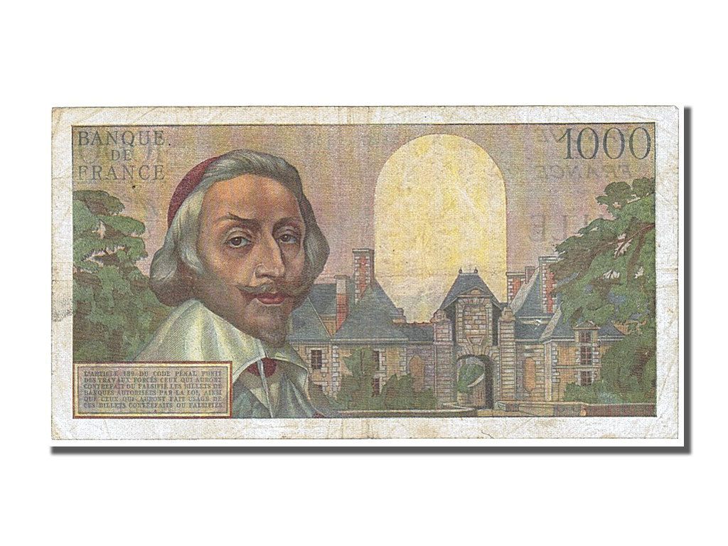Banconote, Francia, 1000 Francs, 1 000 F 1953-1957 ''Richelieu'', 1956
