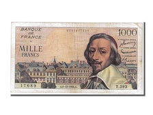 France, 1000 Francs, 1 000 F 1953-1957 ''Richelieu'', 1956, KM #134a,...