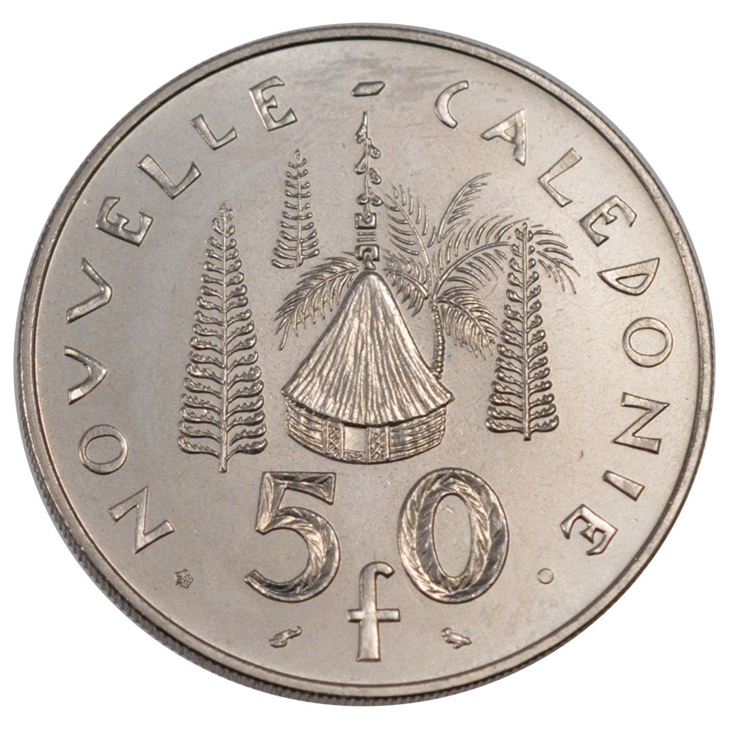 NEW CALEDONIA, 50 Francs, 1967, Paris, KM #E13, MS(65-70), Nickel, Lecompte...