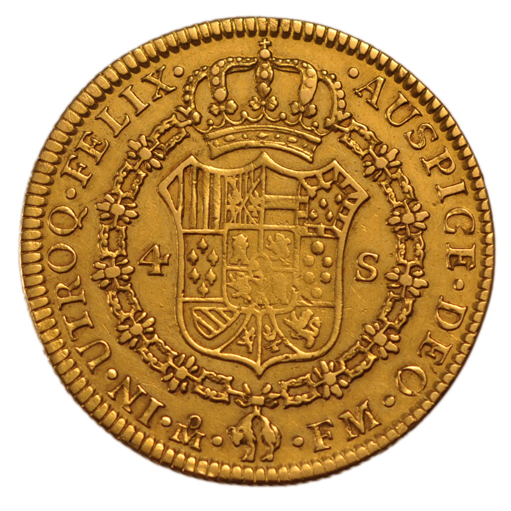 Mexico, 4 Escudos, 1800, Mexico, KM #144, VF(30-35), Gold, 13.41