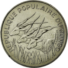 Moneta, Repubblica del Congo, 100 Francs, 1975, Paris, FDC, Nichel, KM:E3