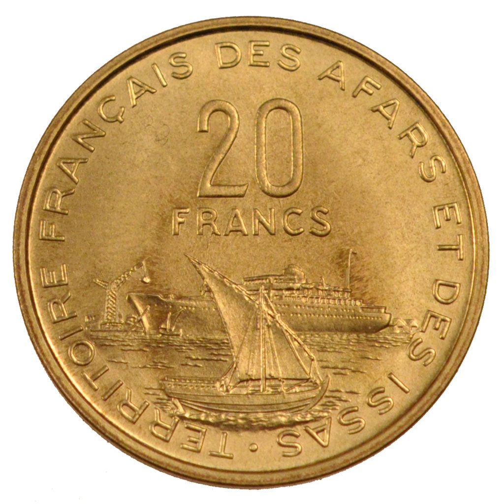 Djibouti, 20 Francs, 1968, MS(65-70), Aluminium-Bronze, Lecompte #64, 4.01