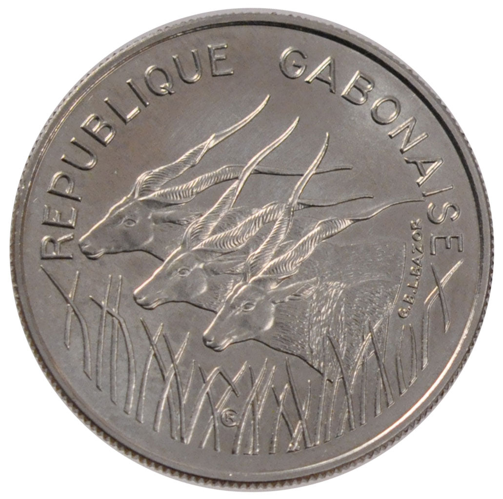 Gabon, 100 Francs, 1971, KM #E3, MS(65-70), Nickel, 7.02