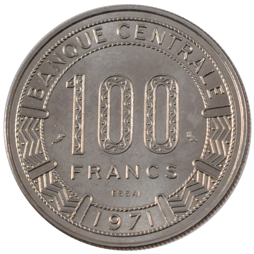 Gabon, 100 Francs, 1971, KM #E3, MS(65-70), Nickel, 7.02