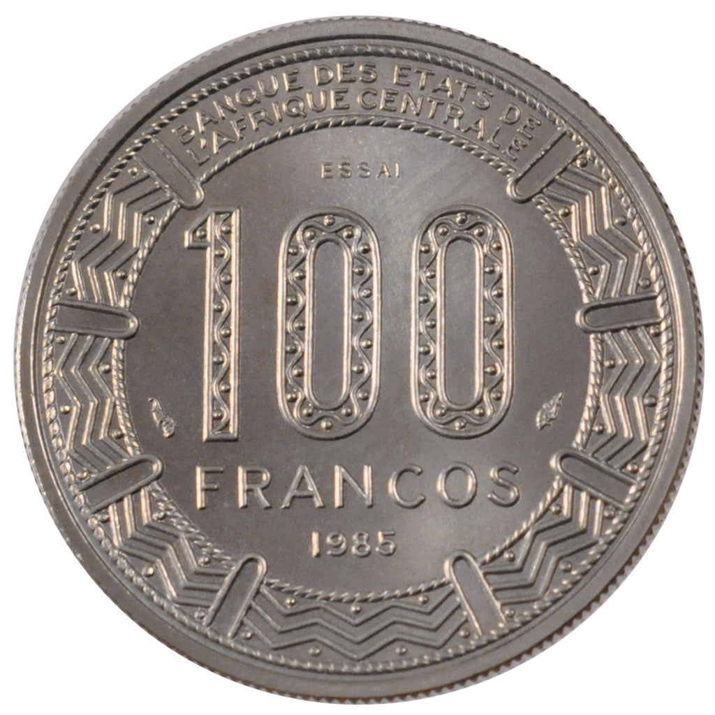 EQUATORIAL GUINEA, 100 Francos, 1985, KM #E31, MS(65-70), Nickel, 7.06