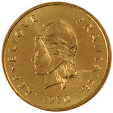 New Hebrides, 1 Franc, 1970, MS(65-70), Aluminium-Bronze, Lecompte #1, 2.01