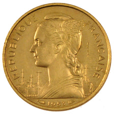 MADAGASCAR, 20 Francs, 1953, Paris, KM #E5, MS(65-70), Aluminum-Bronze,...