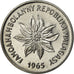 Moneda, Madagascar, 2 Francs, 1965, Paris, FDC, Acero inoxidable, KM:E7